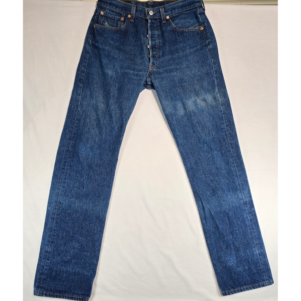 Vintage Levis 501xx Made in USA 1996 Blue Denim Button Fly Jeans W33 L36 501-000